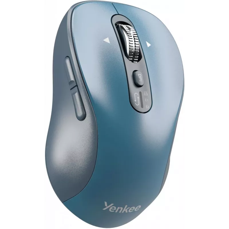 Wireless mouse YENKEE YMS2010BE dual-mode ergonomic, 2.4 GHz USB receiver + Bluetooth 5.1, 4-level DPI 1000–3200, 6 buttons