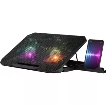 Notebook cooling pad DEFENDER NS-510 with 2 fans, 2×USB ports and RGB lighting