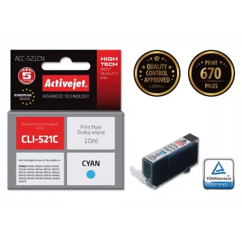 Compatible ink cartridge ACC-521CN for Canon printers — Cyan, High (XL) yield, 10 ml
