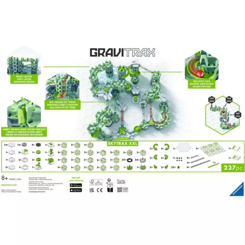 Marble run action set Ravensburger GraviTrax Action Set XXL Skytrax, track expansion