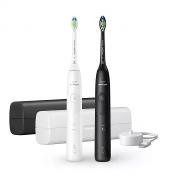 Rechargeable sonic toothbrush Philips Series 5500 HX7119/02 — 2 handles, 2 brush heads, Li‑Ion battery, Daily care & Whitening