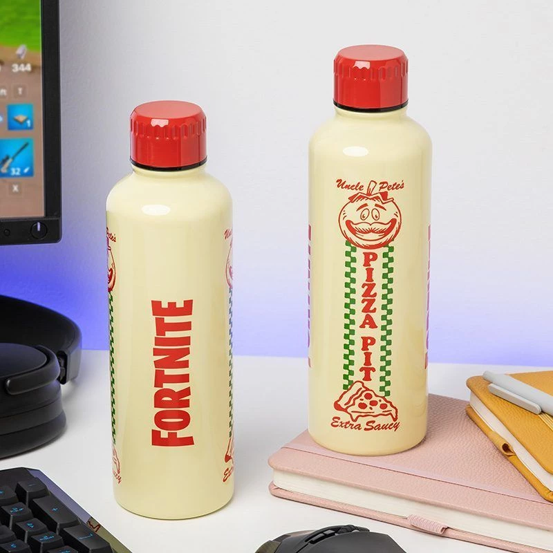 Sports water bottle Paladone Fortnite Metal PP14736FO 500 ml, metal finish, screw cap