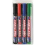 Permanent marker Edding 360 brush tip set 4 pcs — black, blue, green, red