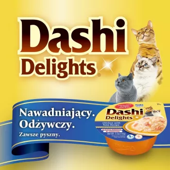 Cat treat INABA Dashi Delights Chicken & Tuna Bouillon, 70 g pouch, grain-free, gluten-free, soy-free