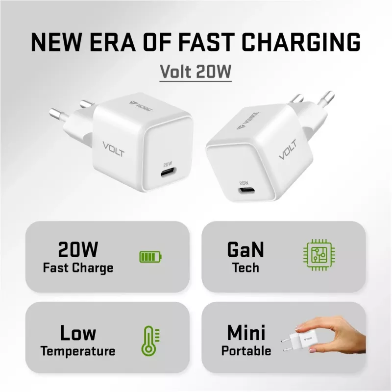 USB‑C wall charger YENKEE YAC G20 20W 3A Power Delivery
