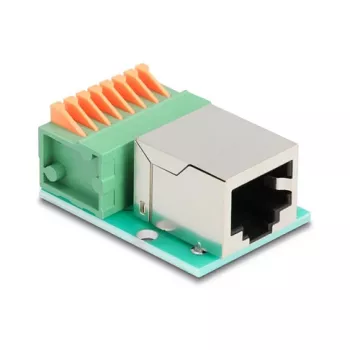 DeLOCK 90652 cable gender changer RJ45 8 pin terminal block Green Silver