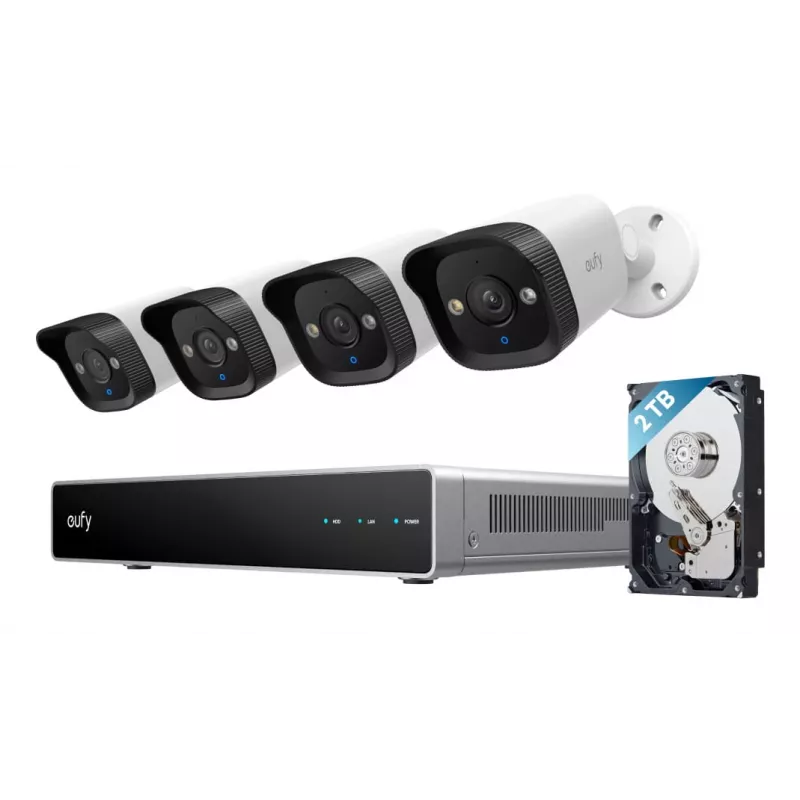 NVR Security Recorder Eufy E40 — 8-channel 4K input, 2 TB HDD (expandable to 16 TB), Black/Grey/White