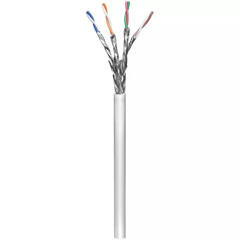 Wentronic Goobay CAT 6 Network Cable, S/FTP (PiMF), Grey, 305 m - CCA Copper Mix, AWG 23/1 (solid), PVC (95696)