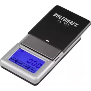 VOLTCRAFT VC-8912595 PS-200 Pocket Scale Weighing Range (max.) 200 g Readability 0.01 g battery-powered Black, Silver (VC-8912595)
