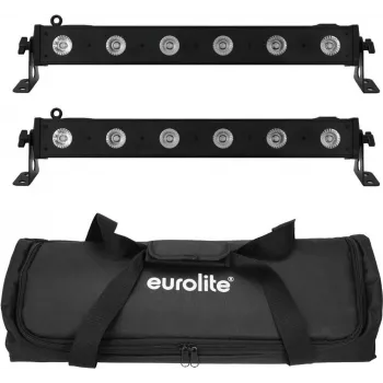 LED bar set EUROLITE 2x LED BAR-6 QCL RGBW with soft-bag
