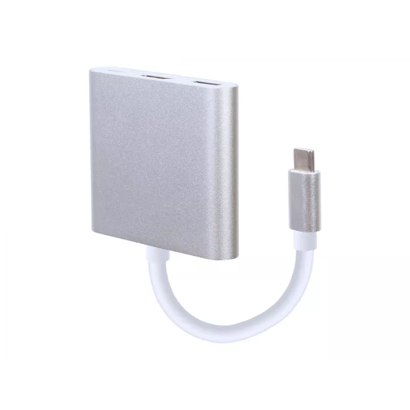 USB graphics adapter GEMBIRD A-CM-HDMIF-02-SV, HDMI output, up to 3840×2160, silver, 58.5×51×11.6 mm