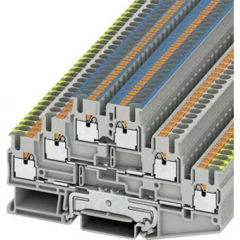 Phoenix Contact Push-In Three-Level Terminal Block PT PT 2,5-PE/L/N Grey Contents: 1 pc(s) (3210538)