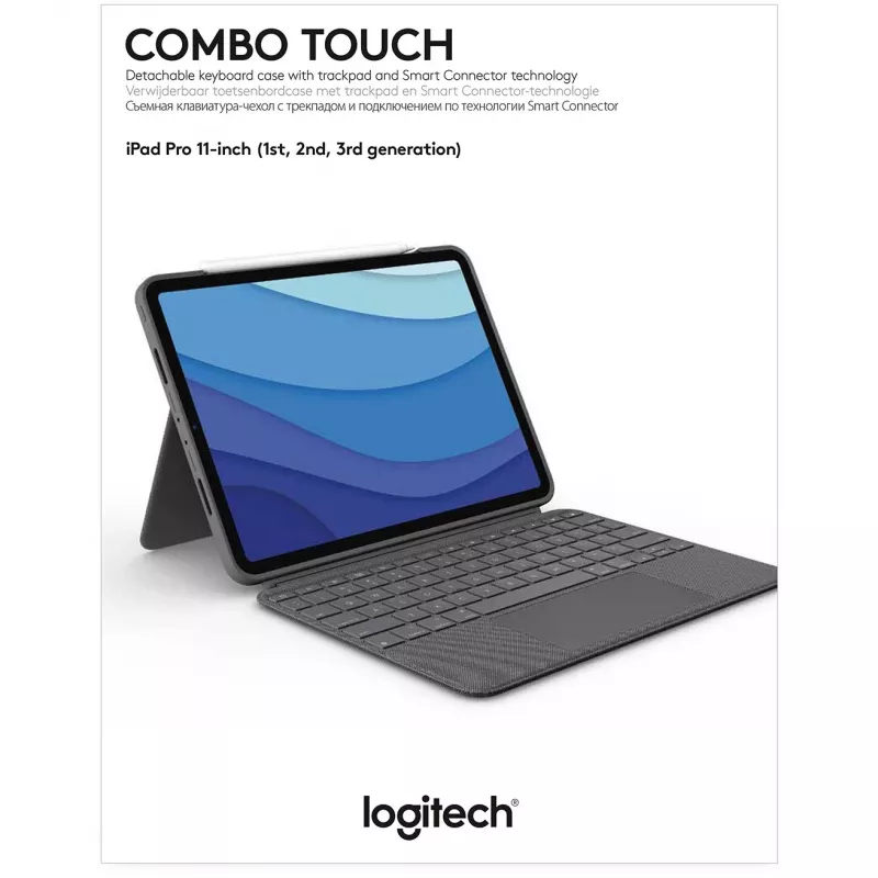 Case with keyboard Combo Touch US iPad Pro 11 1,2,3 Gen grey