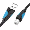 USB 2.0 A to USB-B cable Vention VAS-A16-B500, 5 m, black, male-to-male, 480 Mbps