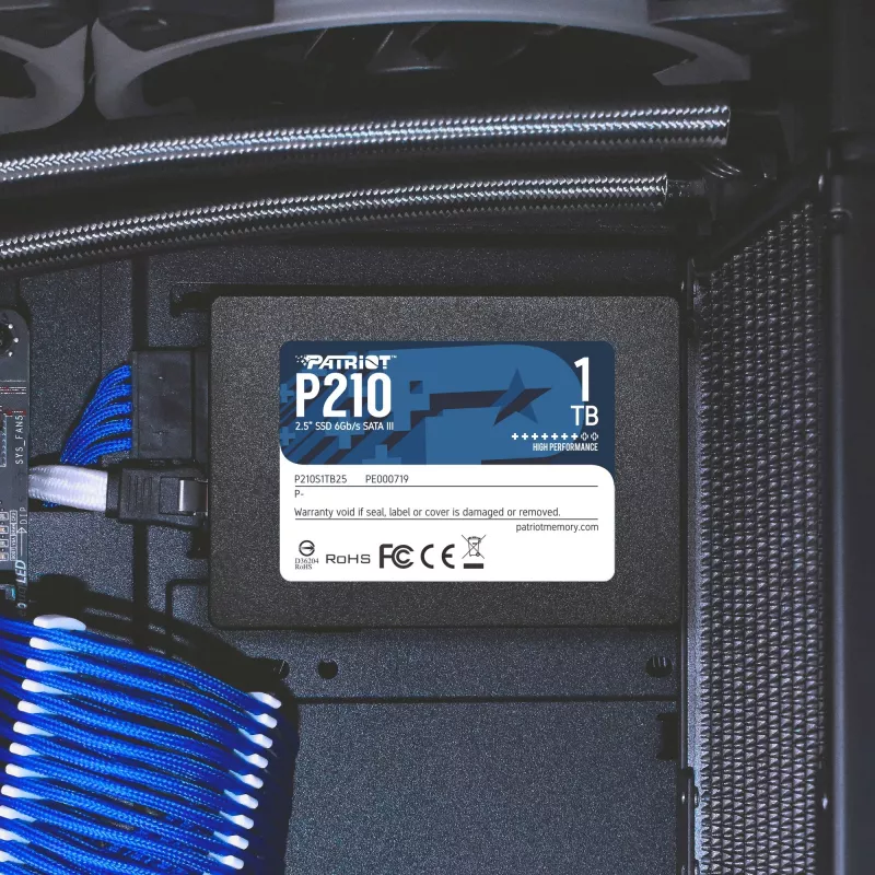 2.5 inch SATA III SSD PATRIOT P210 1 TB — 500 MB/s read, 400 MB/s write, 7 mm height