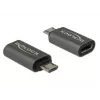 DeLOCK - USB-Adapter - USB-C (W) to Micro-USB Type B (M) - USB 3,1 Gen 1 - 2,8 cm - Anthracite (65927)