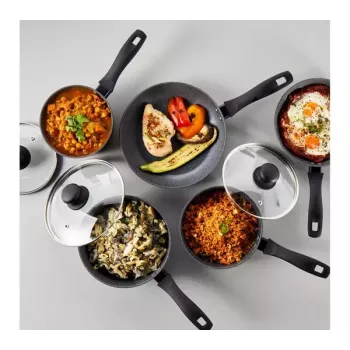 Five-piece Russell Hobbs pan set Metallic Marble RH02814EU7 — nonstick coating, assorted sizes