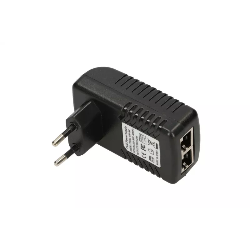 PoE power supply Extralink POE-24-12W 24V 0.5A 12W indoor wall plug, black