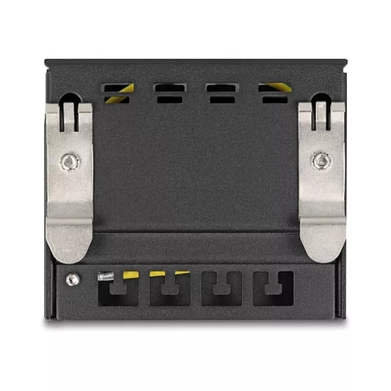 DELOCK Blank Panel 4-port for Keystone RJ-modules, black, metal – table/wall/DIN-rail mounting