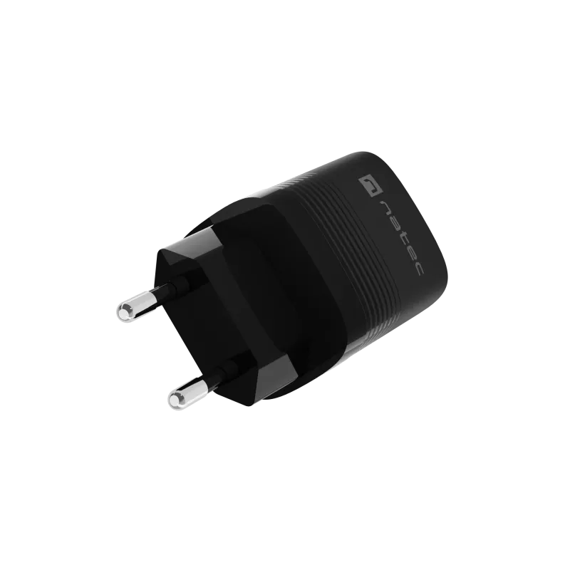 NATEC wired mobile device charger NUC-2141, 30W, USB-C PD 3.0 + USB-A QC 3.0, 110–240V, black