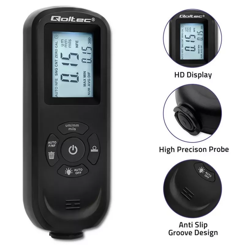Coating Thickness Gauge QOLTEC 50646 LCD 0–2000 µm