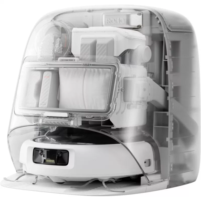 Robot vacuum and wet mop DJI ROMO P (Water Tank Version) — Grey/White, 0.26 L dust, 4 L clean / 3.2 L dirty water, 5000 mAh battery