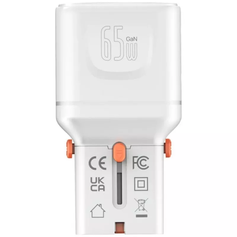 Travel charger World 65W USB-C + USB-A white