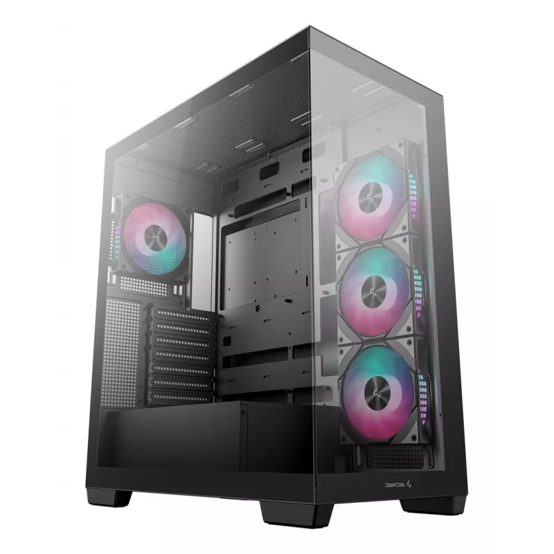 PC case DeepCool CG580 4F Midi Tower — ATX/ITX/MicroATX, tempered glass, 3×120mm+1×120mm fans, 2×3.5 inch & 2×2.5 inch, USB-A×2 USB-C×1, black