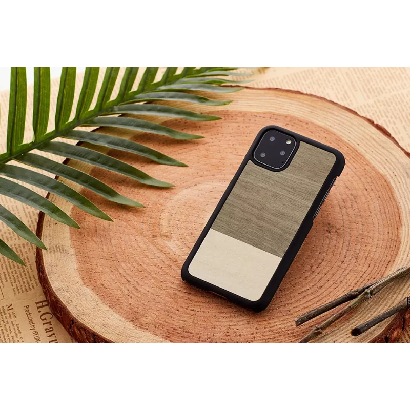 Smartphone case man and wood for iPhone 11 Pro Max — black, protective cover