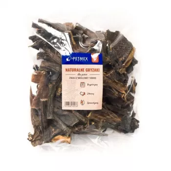Dog chew PETMEX Beef Rumen 1 kg — natural beef rumen treat for adult dogs, 1 kg pack
