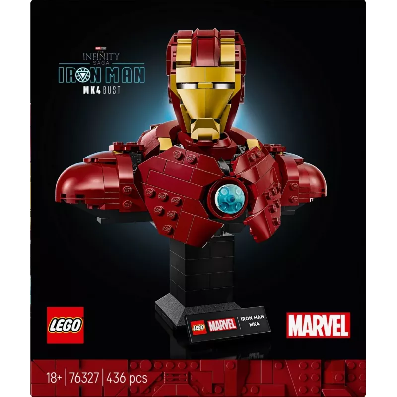 LEGO construction set Marvel Super Heroes Iron Man MK4 3D model, 436 pieces, includes 1 minifigure, for 18+