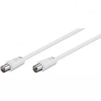 Wentronic Goobay Antenna Connection Cable, White, 0.5 m - IEC/Coax Plug IEC/Koax-Socket (50910)