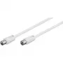 Wentronic Goobay Antenna Connection Cable, White, 0.5 m - IEC/Coax Plug IEC/Koax-Socket (50910)