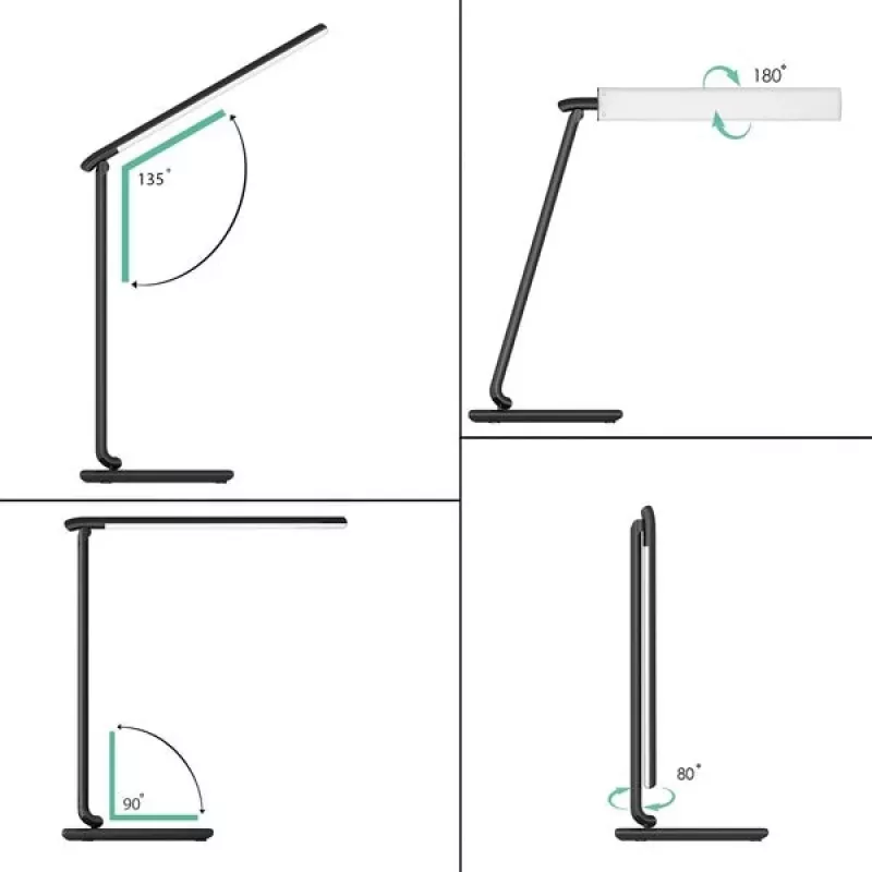 LED desk lamp Aukey LT-T10 12W 3000–6500K — adjustable color temperature, black