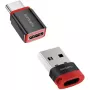 Interface adapter 4smarts 541615 — USB Type-A (host) to USB Type-C (output), black, straight male-to-female, pack of 2