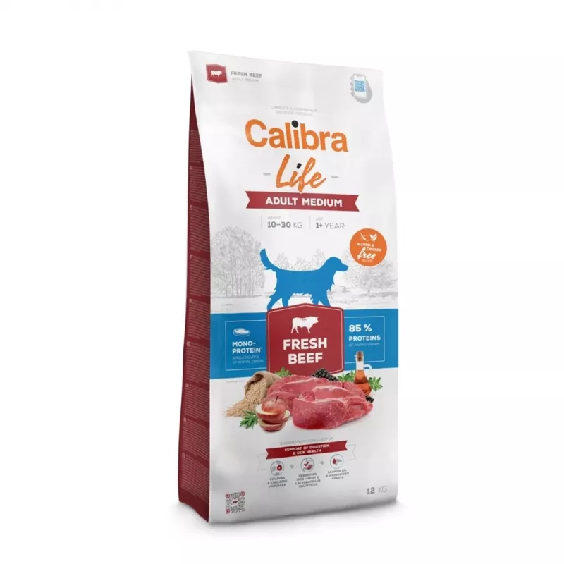 Calibra Dog Life Adult Medium Fresh Beef dry dog food, 12 kg