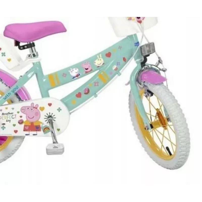 Children's bicycle Toimsa 12” Swinka Peppa green – 12-inch wheel, single-speed, training wheels compatible