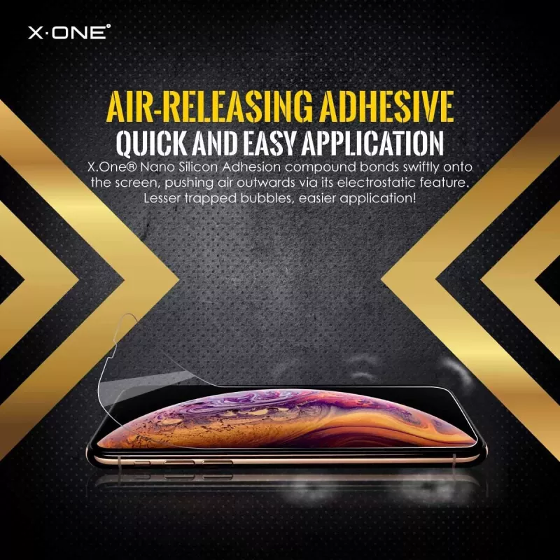 Screen protector X-ONE Extreme Shock Eliminator for iPhone X — black, shockproof, durable