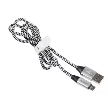 USB cable Tracer TRAKBK46928 1m USB A Micro-USB B Black Silver