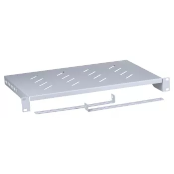 Rack shelf LANBERG AK-1004-S — 1U 19 inch grey, 483 mm width, 300 mm depth, 25 kg capacity