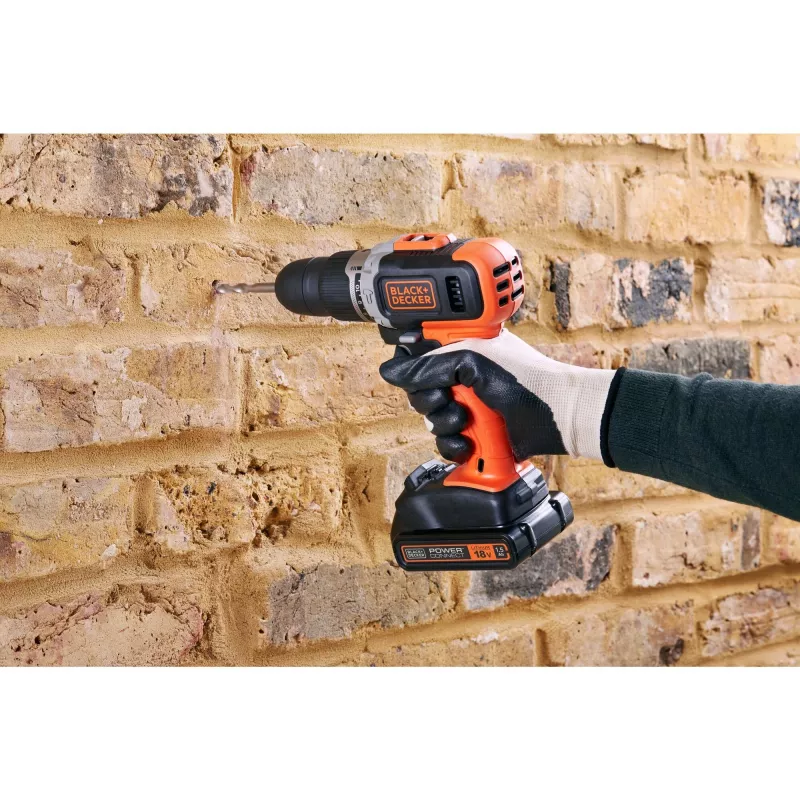 Cordless Impact Drill Driver BCKSB02, 18Volt (orange/black, Lithium-Ion Battery 1,5Ah, Storage Box, 62-piece Accessory-Set)