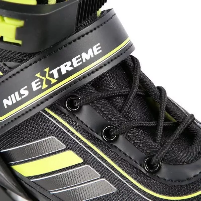 Nils Extreme NH18191 2IN1 Inline Skates BLACK/LIME SIZE. M (34-38) With Interchangeable Hockey Skates