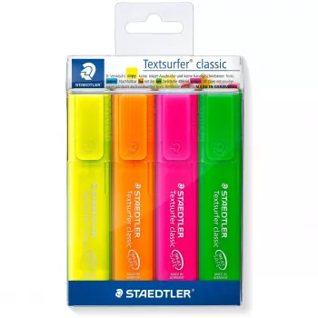 Marker Staedtler 364 P WP4 Chisel tip Green Orange Pink Yellow