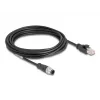 Network Cable DeLOCK M12 Cable A-coded 8 pin male to RJ45 male Cat5e 5 m Black