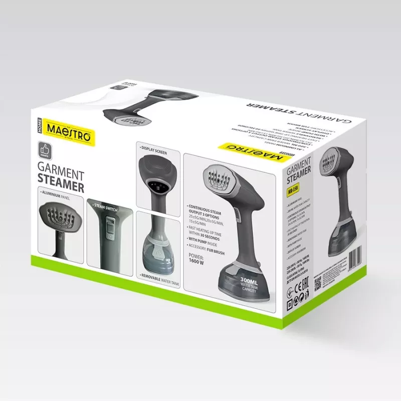 Clothes Steamer Maestro MR-358 1600W, handheld garment steamer for vertical steaming