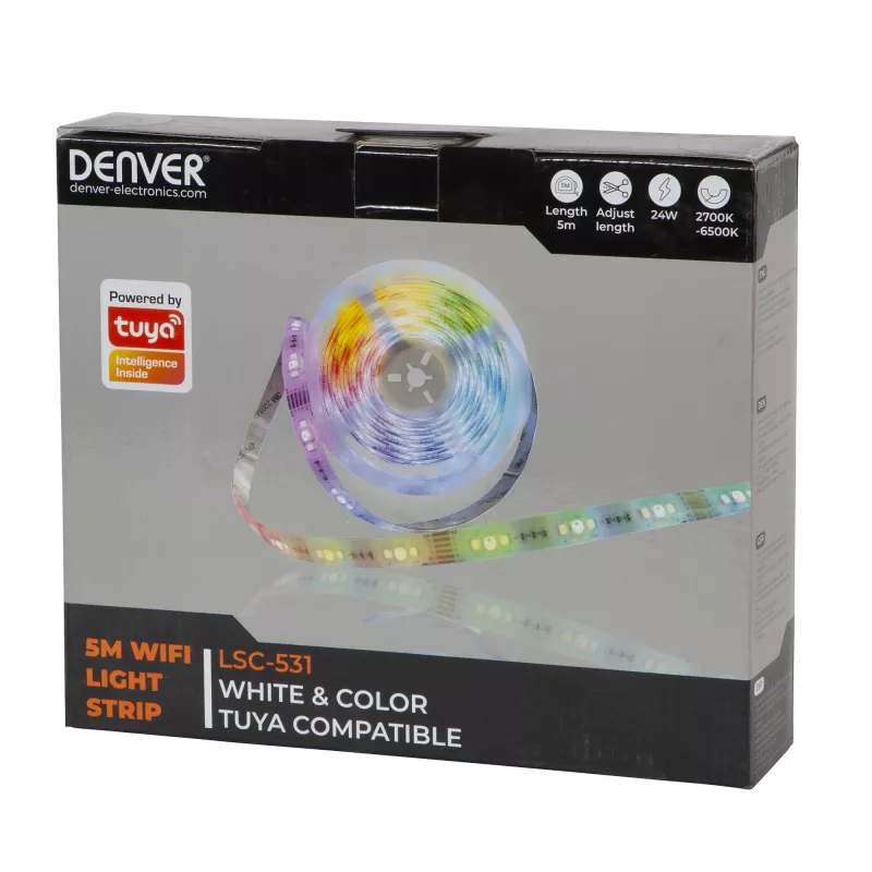 DENVER LSC-531 light strip 24W 2700-6500K RGB/warm white/cool white light