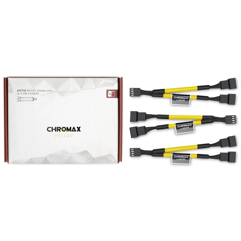 Noctua NA-SYC1 CHROMAX.YELLOW - Cable extension - Gelb - Weiblich - Weiblich - 115 mm - 3 Stück(e) (NA-SYC1.yellow)