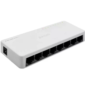 Network switch QOLTEC 52246 — 8 x RJ45 ports, 100 Mbps