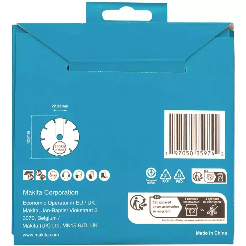 Diamond Cutting Blade Makita D-80086 125mm diameter 22.23mm bore