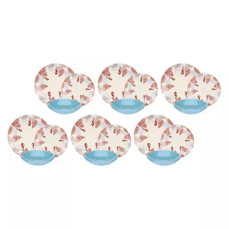 Dinner service Rose&Tulipani R18400TA18 for 6 people, 18-piece porcelain set